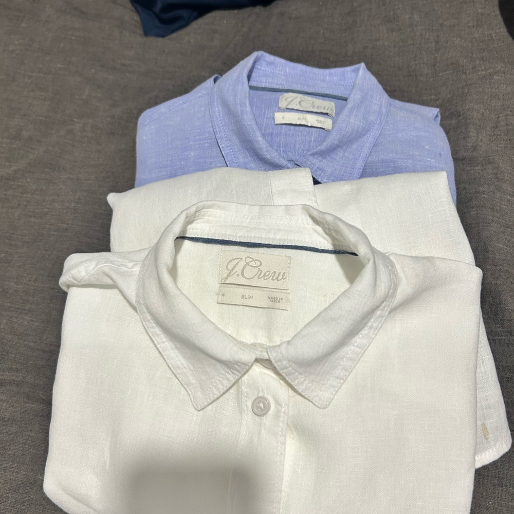 Bundle of 2 - J. Crew Blue Polo Collar Button Down Shirt